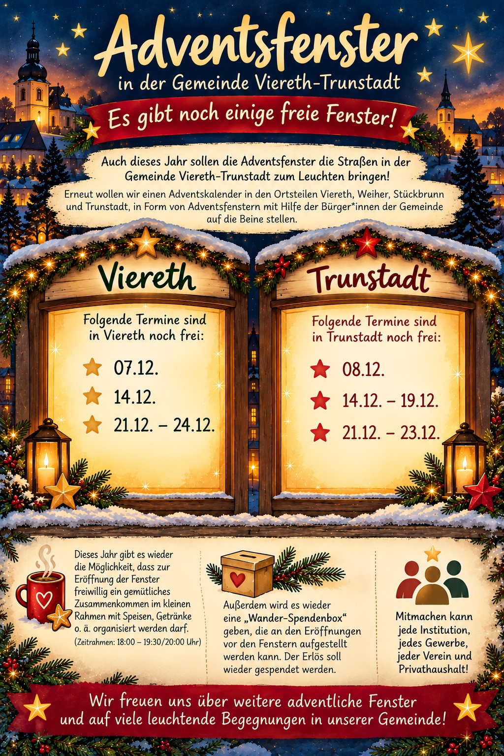 1Freie Adventsfenster in Viereth Trunstadt