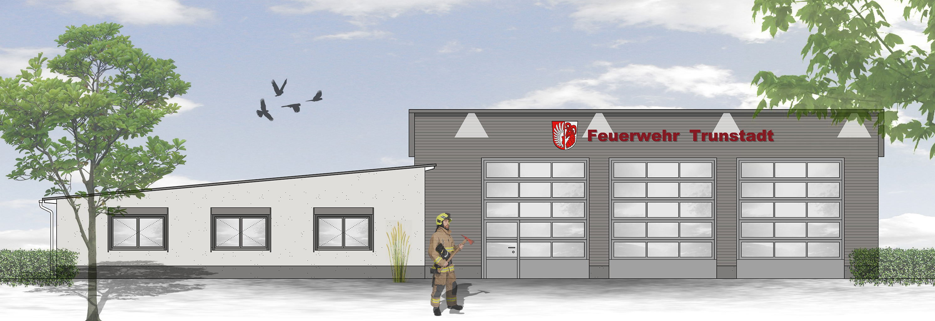 Fassade FW Gebäude Trunstadt für Präsentation