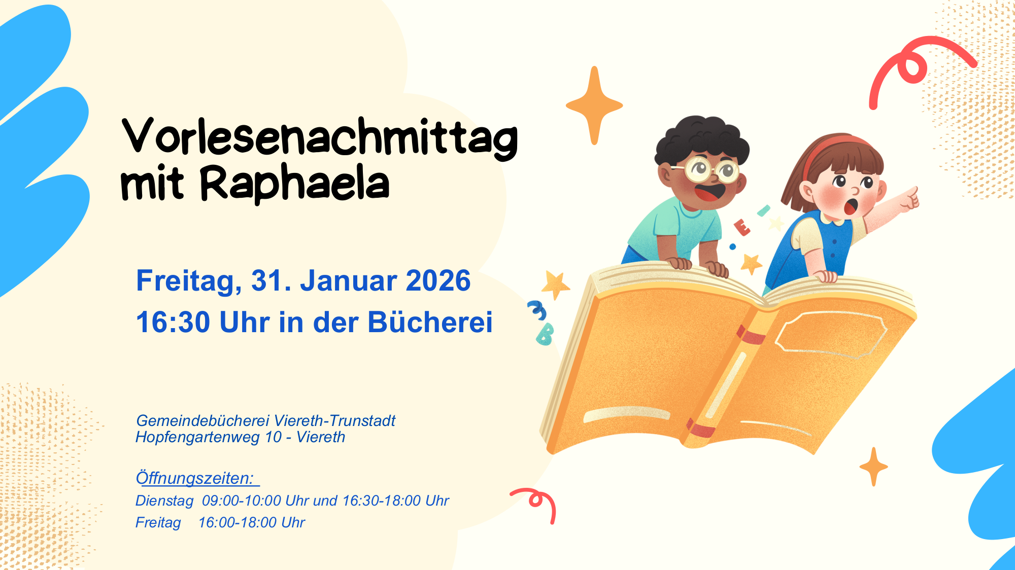 Vorlesenachmittag mit Raphaela am 31.01.2026