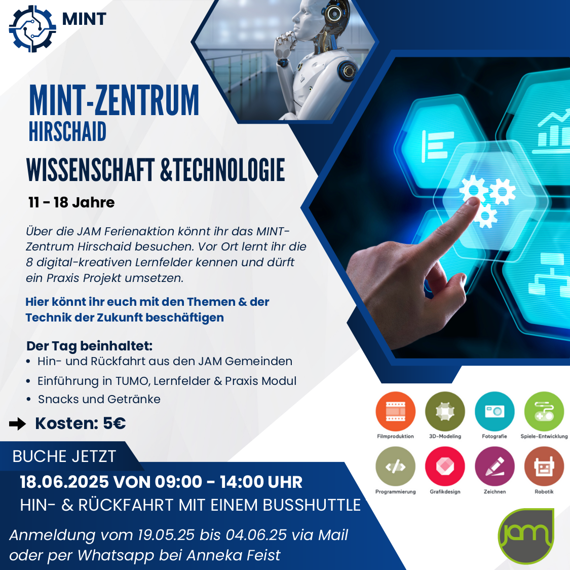 JAM-Ferienaktion: Besuch im MINT-Zentrum in Hirschaid